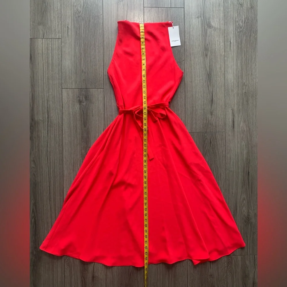 AMANDA UPRICHARD Elondra Midi Dress in Electric Rouge Sleeveless‎ Halter Sz XS - Picture 5 of 11